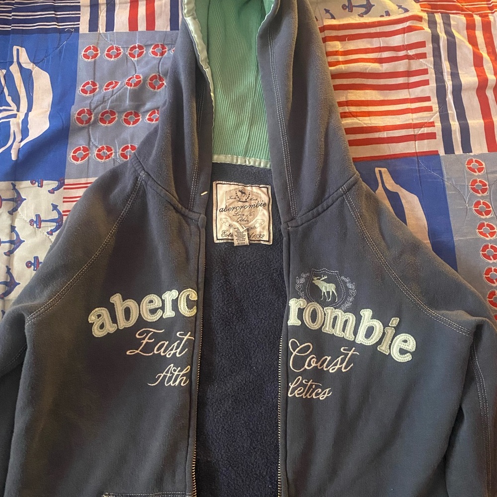 Abercrombie & Fitch Navy Blue Hoodie Jacket